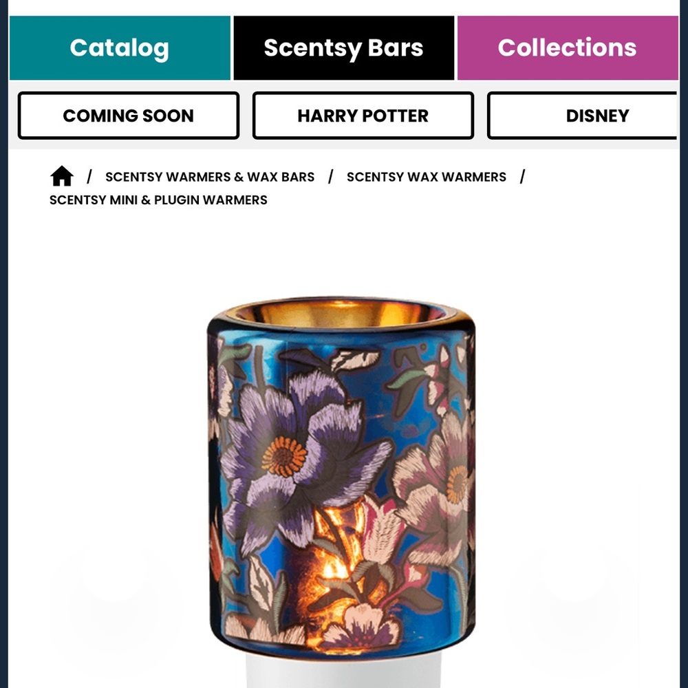 Scentsy Midnight Floral Mini Warmer